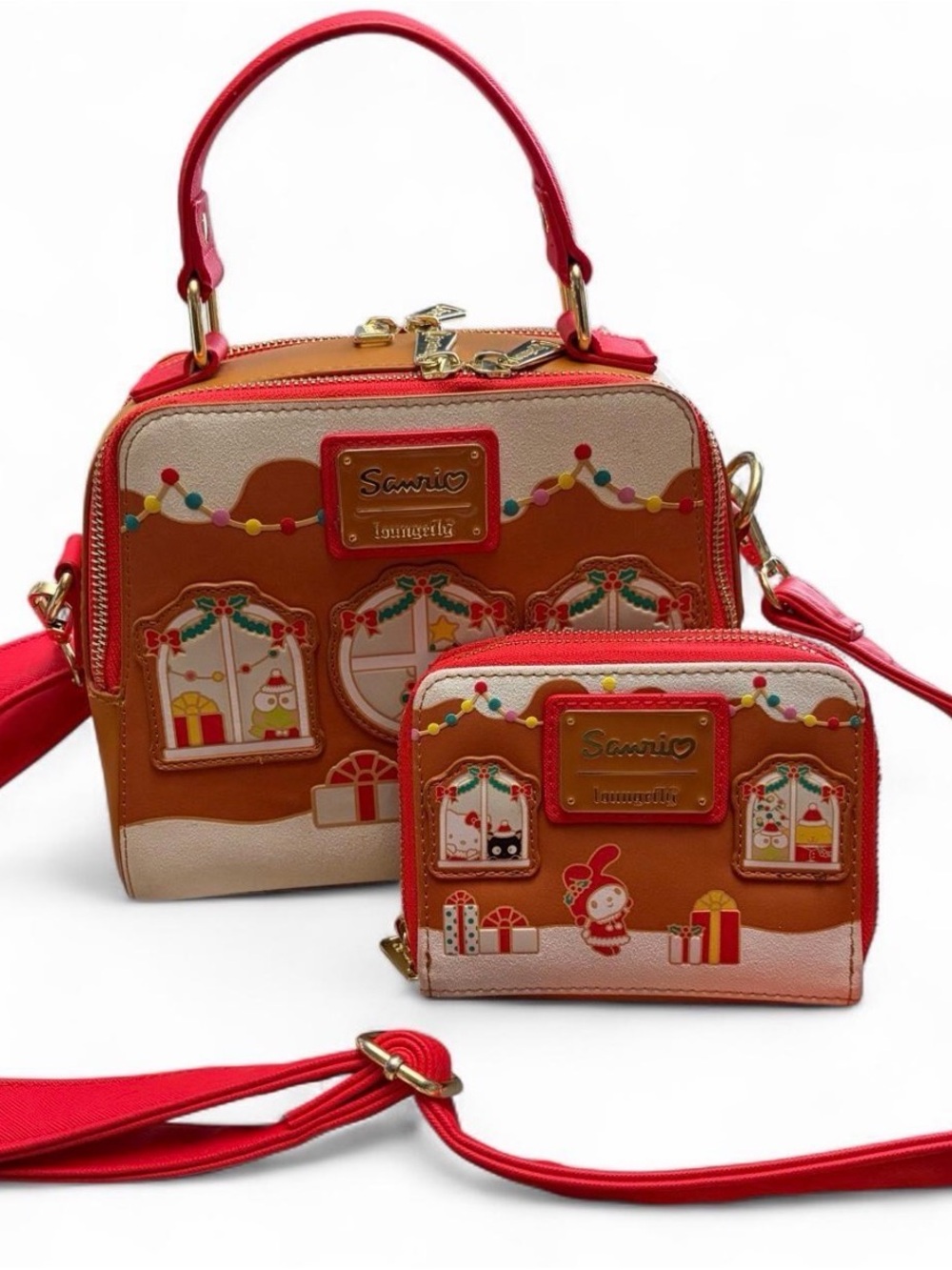 Hello Kitty Sanrio Christmas Loungefly Purse and Wallet Bundle
